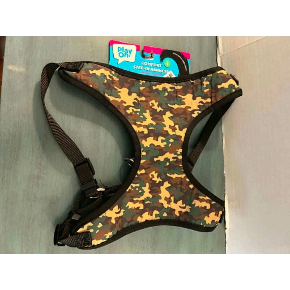 Play On Step-In Harness Dog Large Camo New Comfort Mesh Adjustable Camouflage